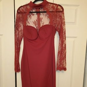 Fashion Nova Burgundy Dress